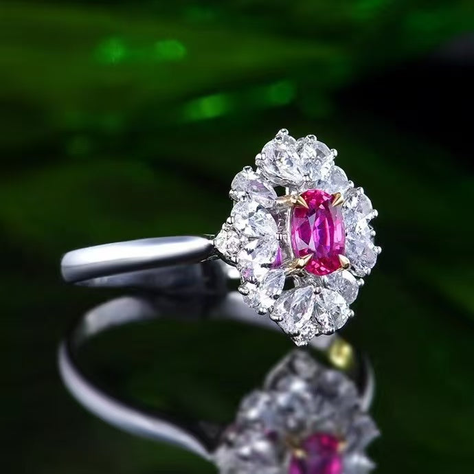 0.48ct Unheated Ruby Floral Ring  Uniquely You Online