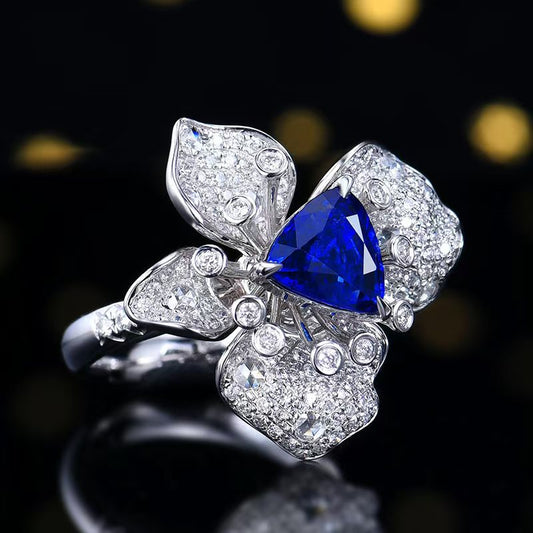 2.8ct Heated Sapphire Flower Ring  Uniquely You Online