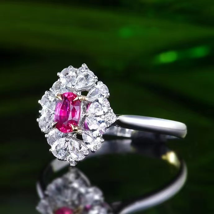 0.48ct Unheated Ruby Floral Ring  Uniquely You Online