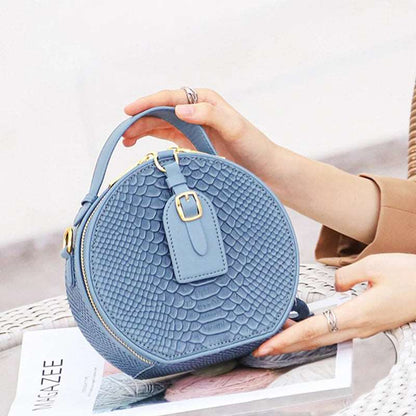 Round Leather Snake Crossbody Bag - Uniquely You Online - Crossbody