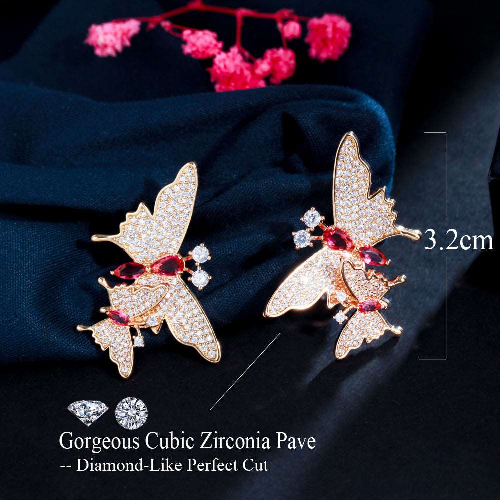 Ruby Double Butterfly Dangle Earrings - Uniquely You Online - Earrings