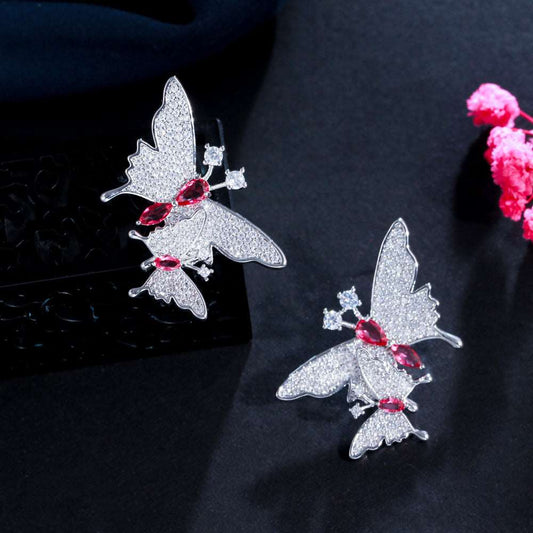 Ruby Double Butterfly Dangle Earrings - Uniquely You Online - Earrings