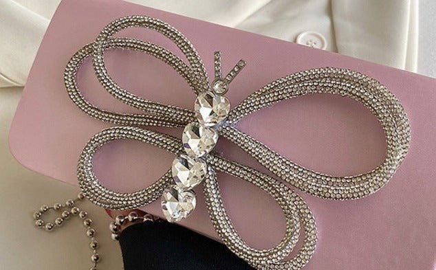 Satin Crystal Butterfly Bag - Uniquely You Online - Handbag