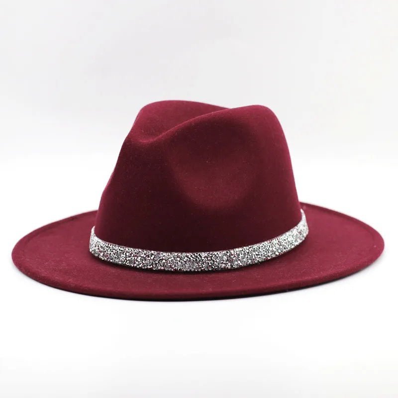 Sequined Panama Wool Felt Fedora Hat - Uniquely You Online - Hat