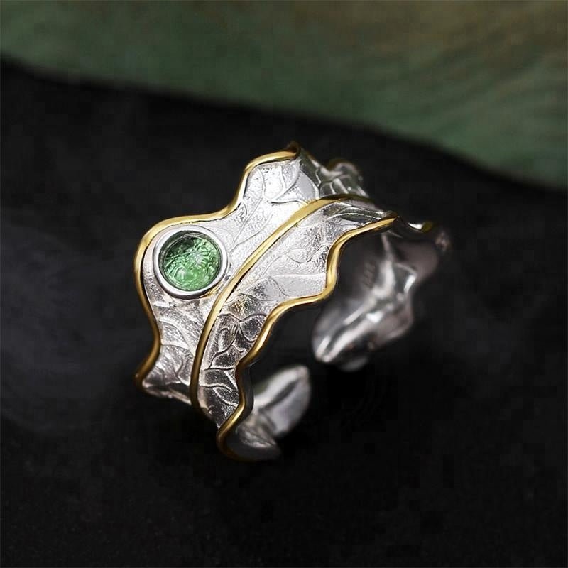 Silver Leaf Gemstone Ring - Uniquely You Online - Ring