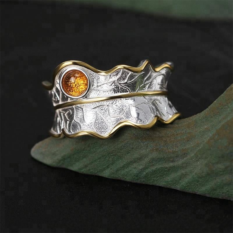 Silver Leaf Gemstone Ring - Uniquely You Online - Ring