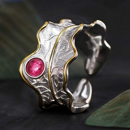 Silver Leaf Gemstone Ring - Uniquely You Online - Ring