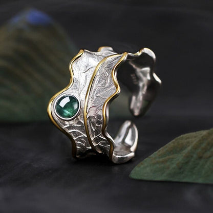 Silver Leaf Gemstone Ring - Uniquely You Online - Ring