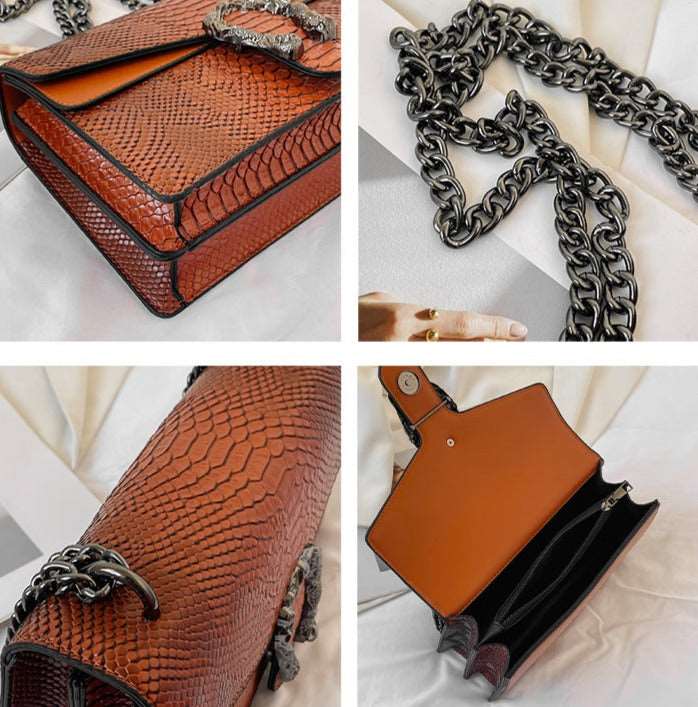 Snake Print Chain Bags - Uniquely You Online - Handbag