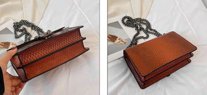 Snake Print Chain Bags - Uniquely You Online - Handbag