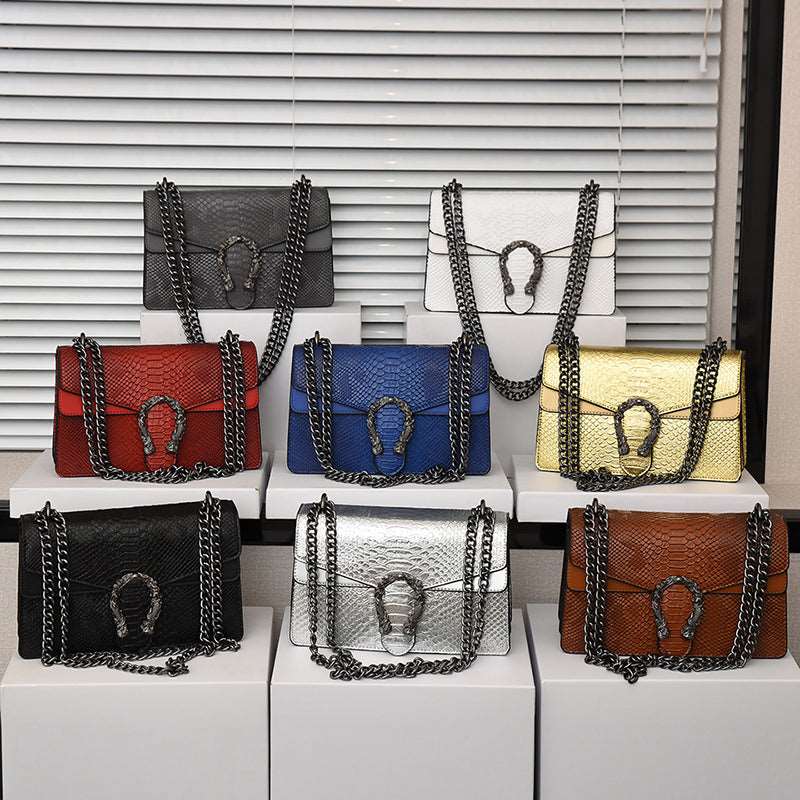 Snake Print Chain Bags - Uniquely You Online - Handbag