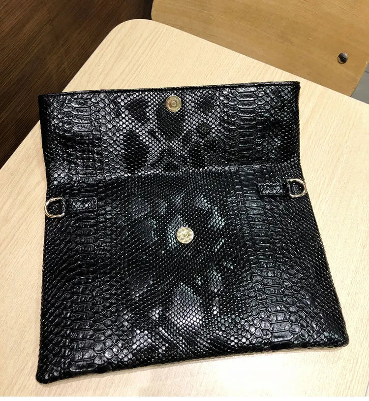 Snakeskin Print Envelope Clutch - Uniquely You Online - Clutch