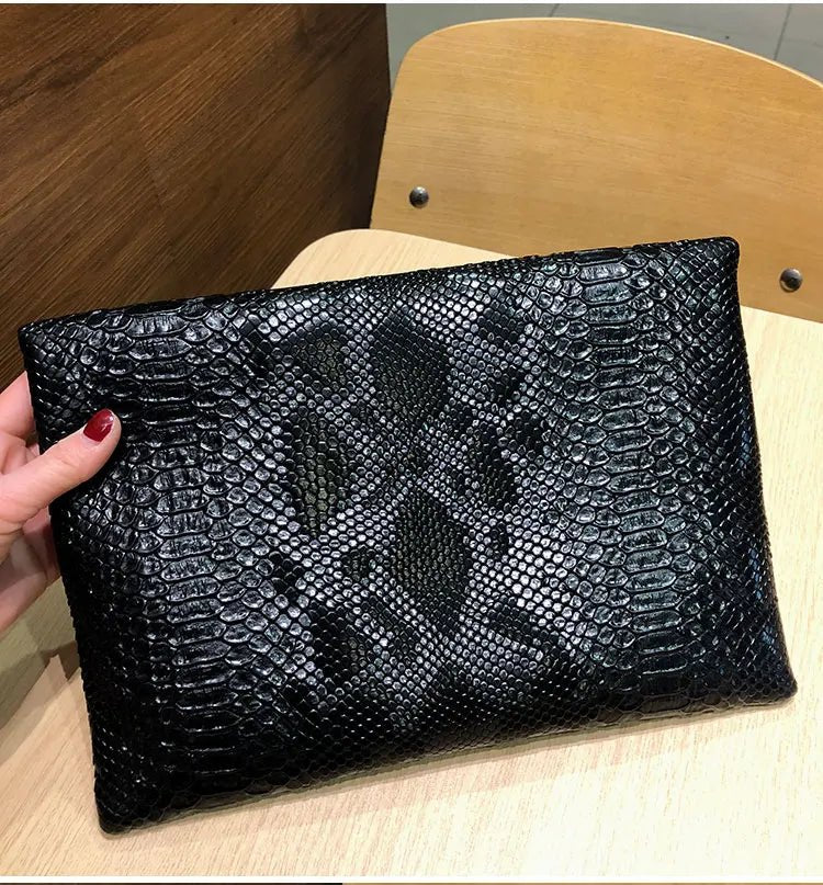 Snakeskin Print Envelope Clutch - Uniquely You Online - Clutch