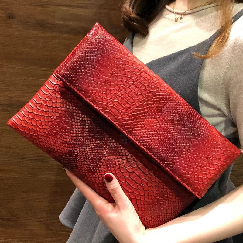 Snakeskin Print Envelope Clutch - Uniquely You Online - Clutch