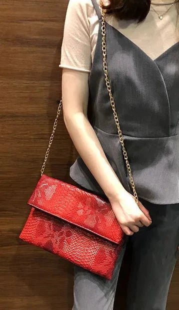 Snakeskin Print Envelope Clutch - Uniquely You Online - Clutch