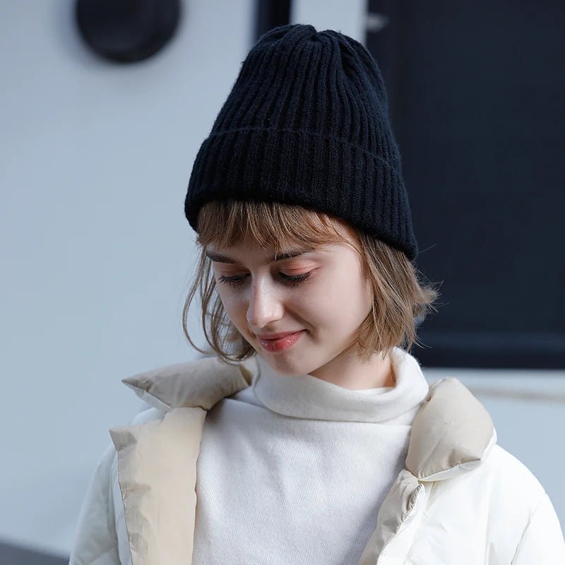 Solid Wool Knitted Beanie - Uniquely You Online - Hat