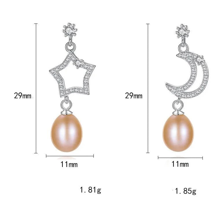 Star Moon Pearl Drop Earrings - Uniquely You Online - Earrings