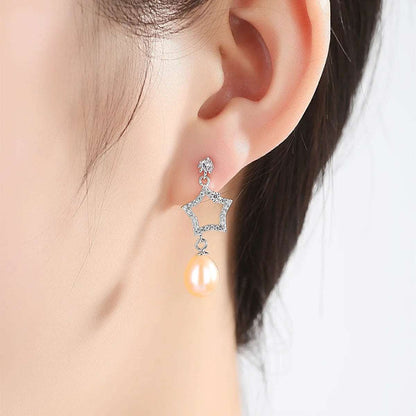 Star Moon Pearl Drop Earrings - Uniquely You Online - Earrings