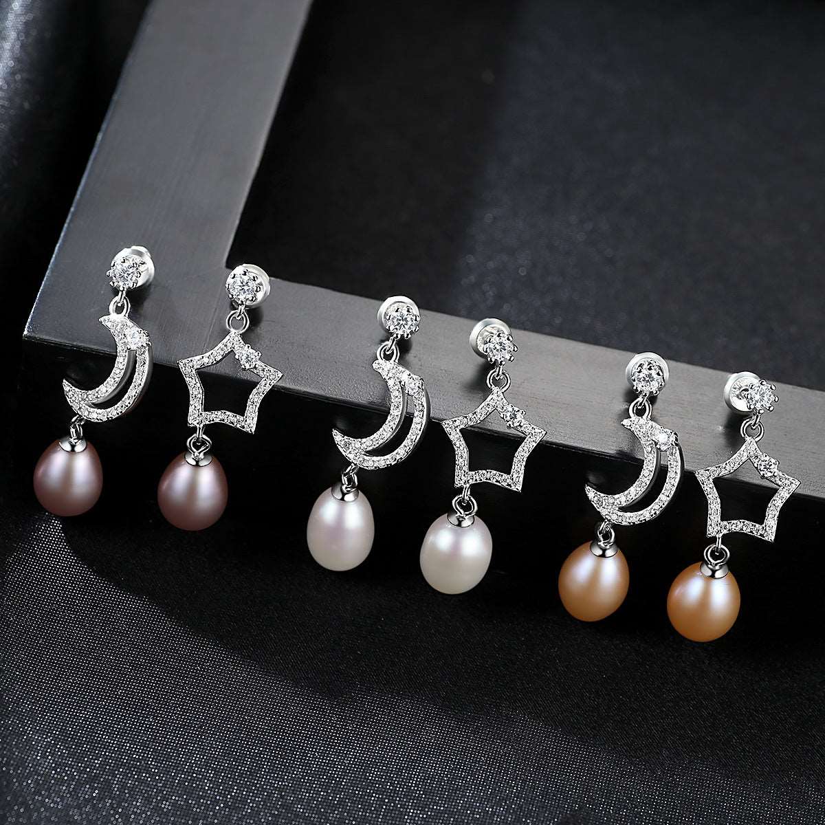 Star Moon Pearl Drop Earrings - Uniquely You Online - Earrings