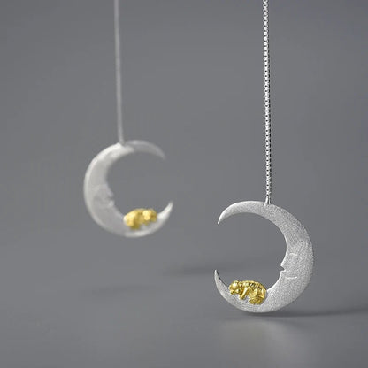 Sweet Dream Puppy Crescent Moon Earrings - Uniquely You Online - Earrings