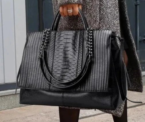 Textured Crocodile Pattern Chain Bag - Uniquely You Online - Handbag