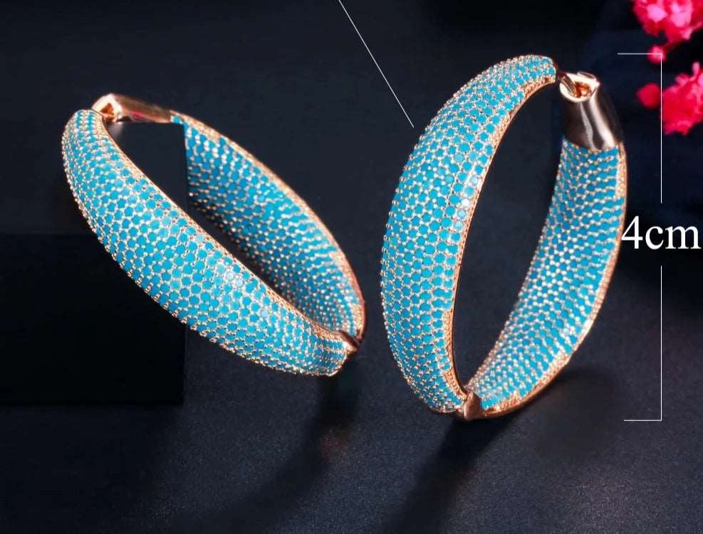 Turkish Light Blue Large Hoop Earring - Uniquely You Online - Earrings