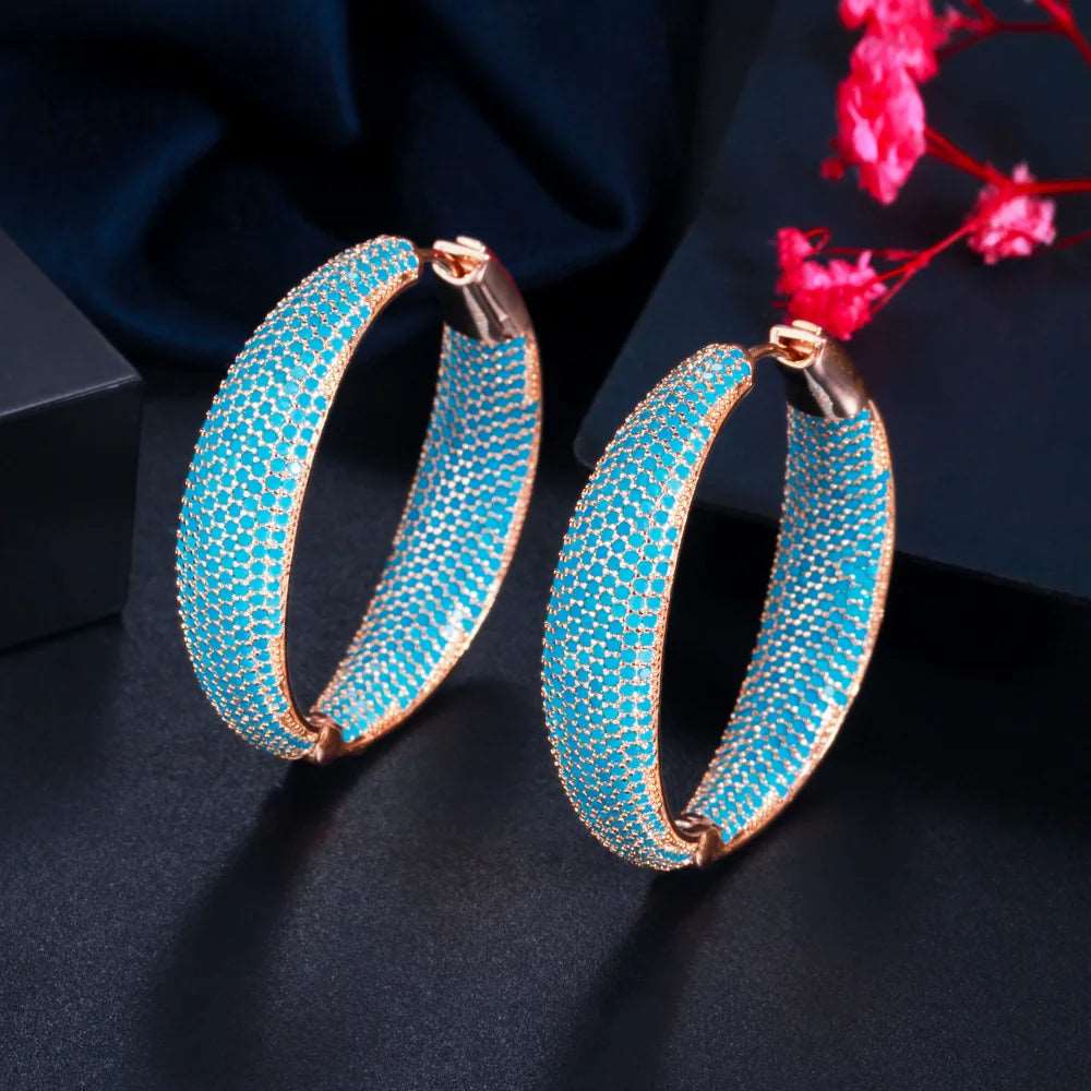 Turkish Light Blue Large Hoop Earring - Uniquely You Online - Earrings