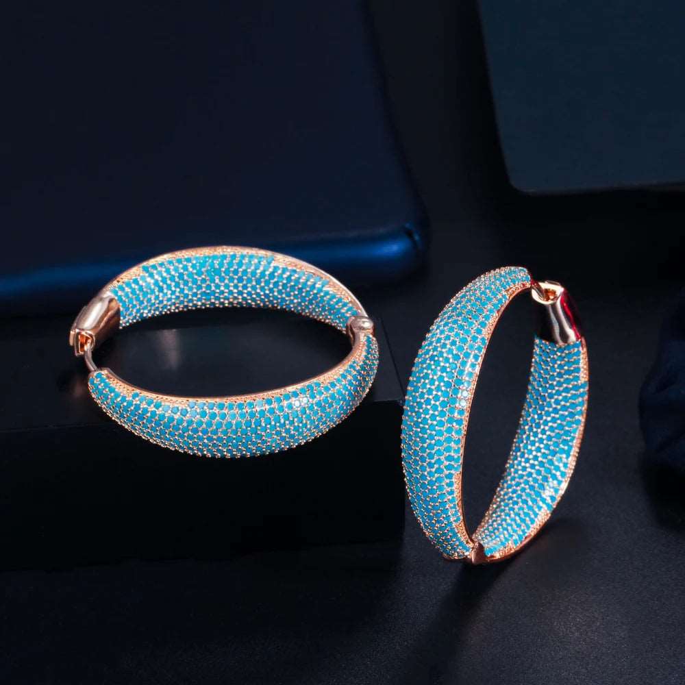 Turkish Light Blue Large Hoop Earring - Uniquely You Online - Earrings