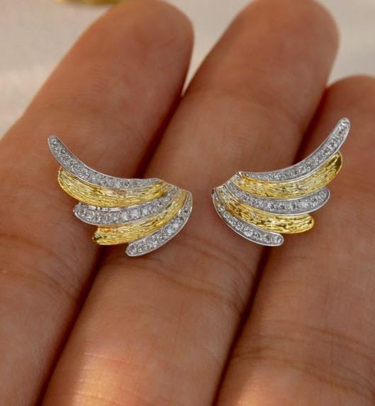 Two-Tone Wing Earrings - Uniquely You Online - Earrings