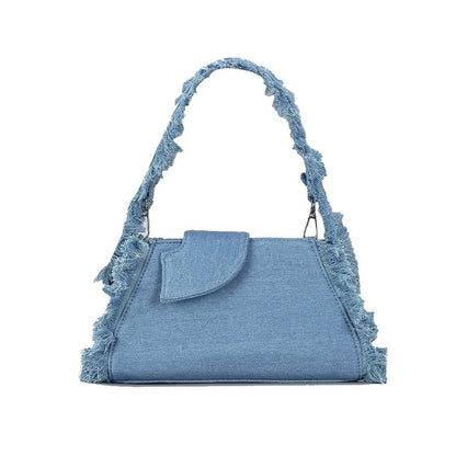 Underarm Fringe Denim Bag - Uniquely You Online - Handbag