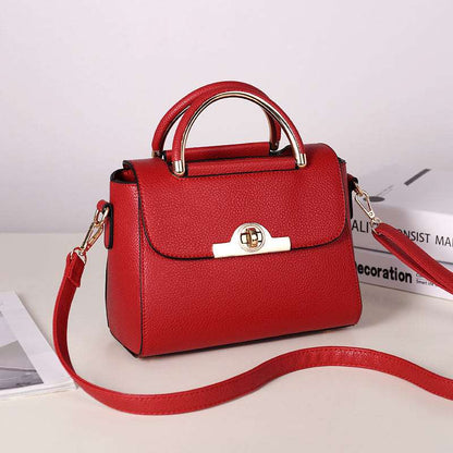 Vegan Leather Gold Accent Handbag - Uniquely You Online - Handbag