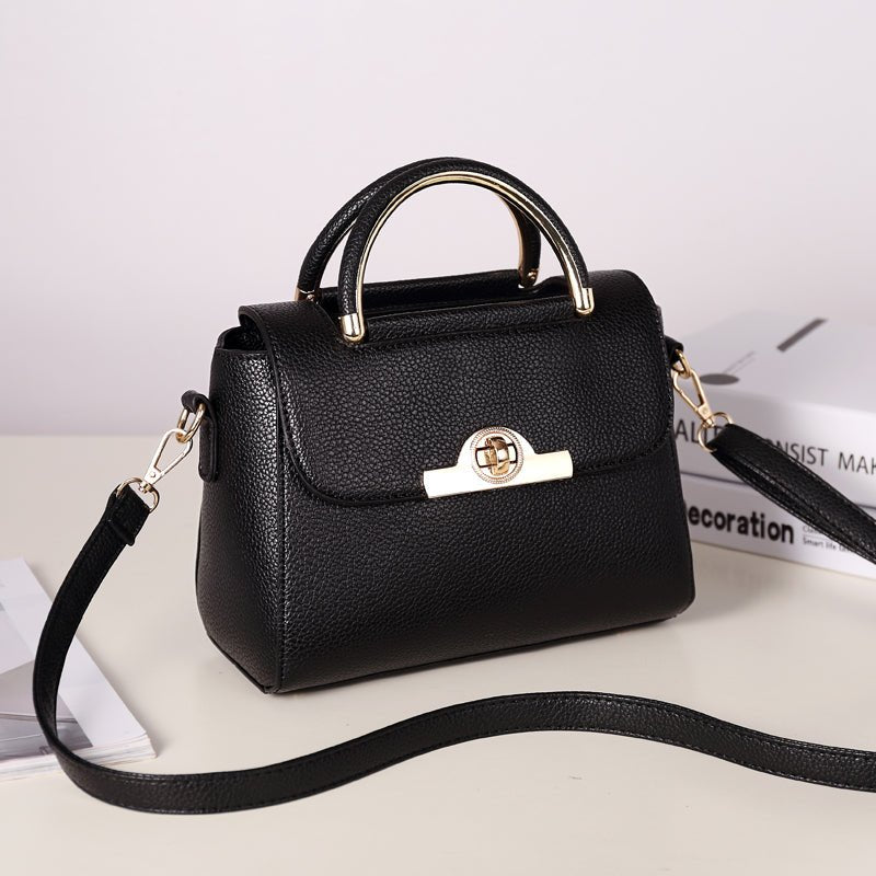 Vegan Leather Gold Accent Handbag - Uniquely You Online - Handbag