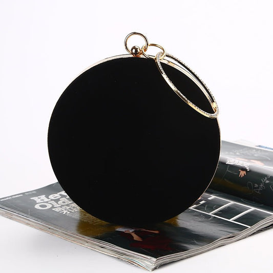 Velour Flat Circle Clutch - Uniquely You Online - Clutch