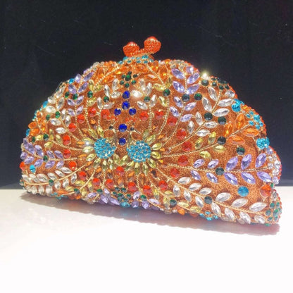 Vibrant Crystal Peacock Clutch 2 - Uniquely You Online - Clutch