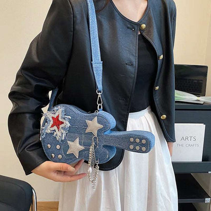 Vintage Denim Guitar Novelty Bag - Uniquely You Online - Crossbody