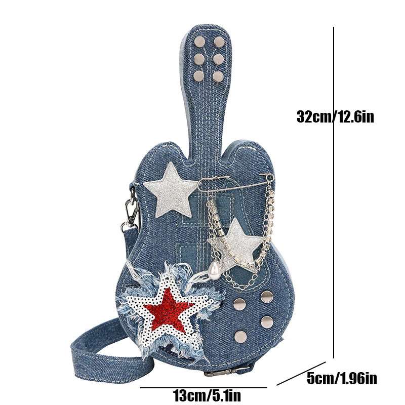 Vintage Denim Guitar Novelty Bag - Uniquely You Online - Crossbody