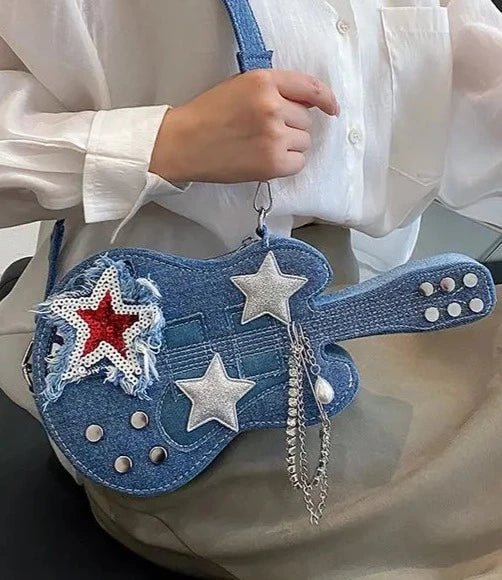 Vintage Denim Guitar Novelty Bag - Uniquely You Online - Crossbody