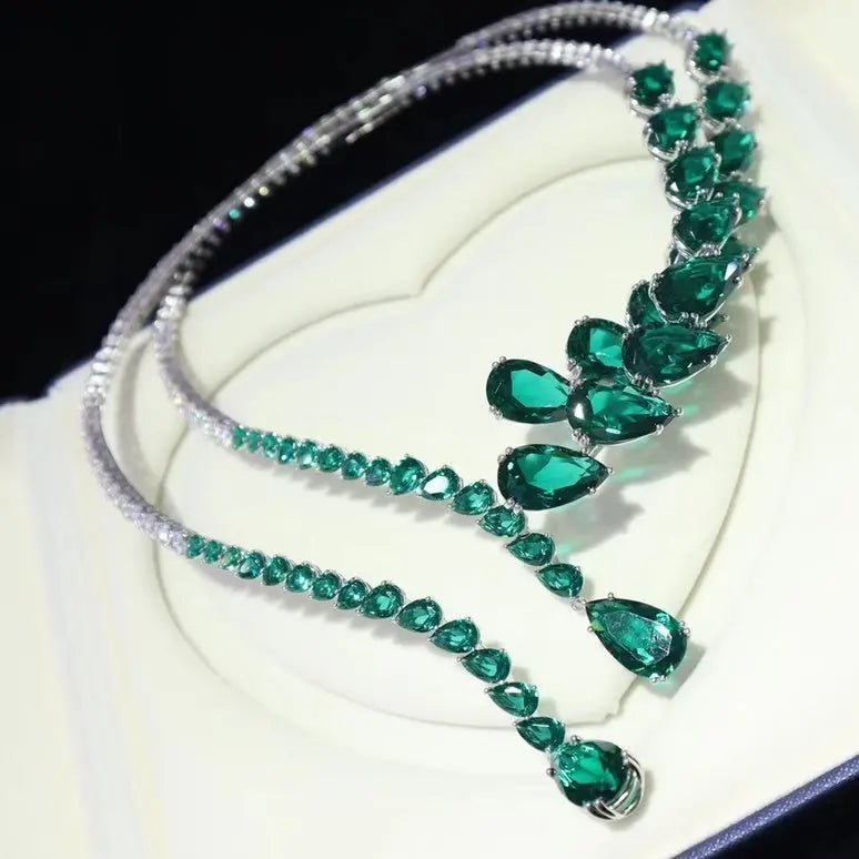 Vintage Emerald Necklace and Earrings - Uniquely You Online - Necklace and Earrings