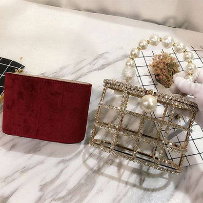 Vintage Pearl Crystal Evening Bags - Uniquely You Online - Clutch