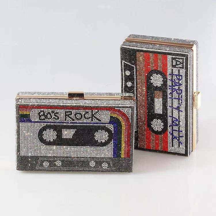 Vintage Radio Tape Crystal Clutch - Uniquely You Online - Clutch