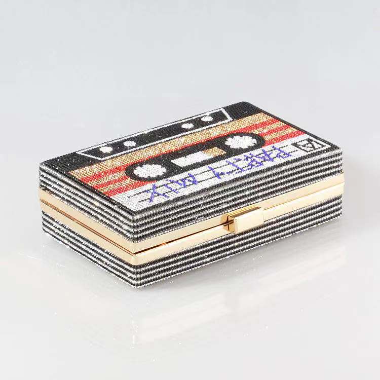 Vintage Radio Tape Crystal Clutch - Uniquely You Online - Clutch