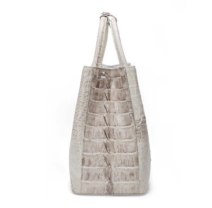 White Crocodile Leather Handbag - Uniquely You Online - Handbag