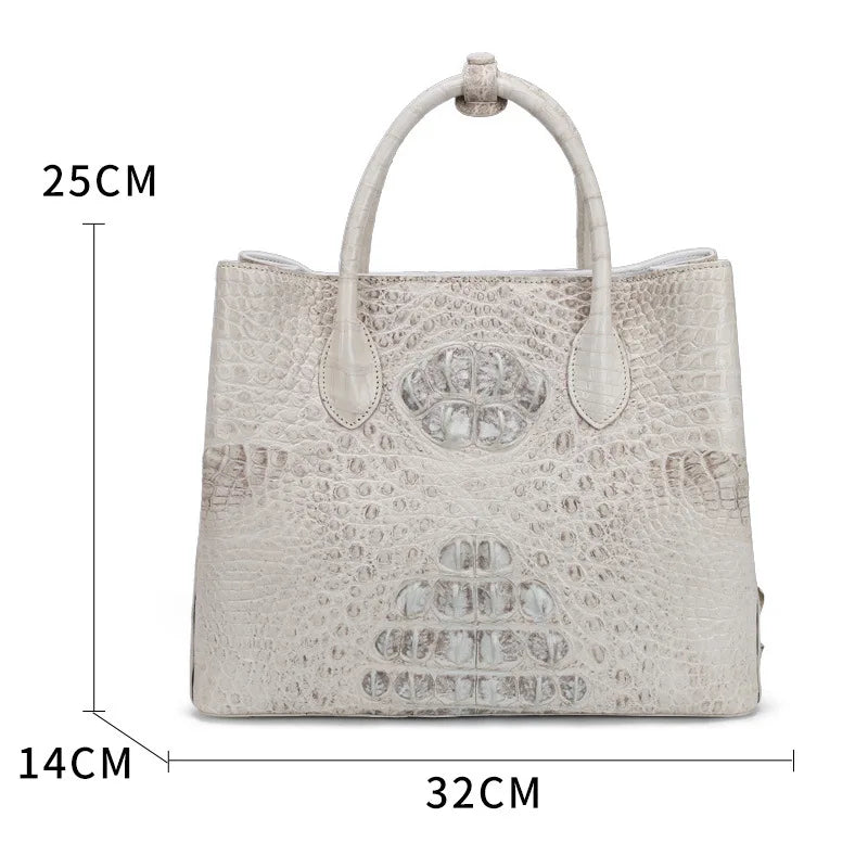 White Crocodile Leather Handbag - Uniquely You Online - Handbag