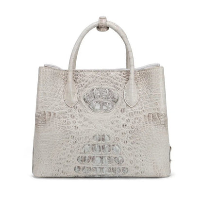 White Crocodile Leather Handbag - Uniquely You Online - Handbag