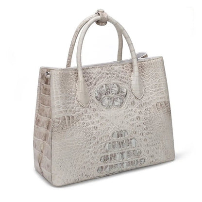 White Crocodile Leather Handbag - Uniquely You Online - Handbag