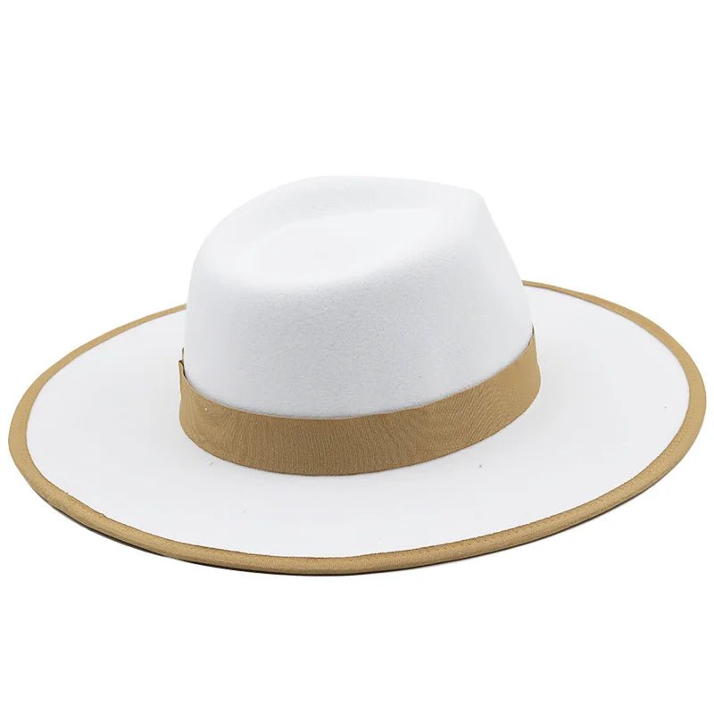 White Feather Wool Flat Brim Jazz Hat - Uniquely You Online - Hat