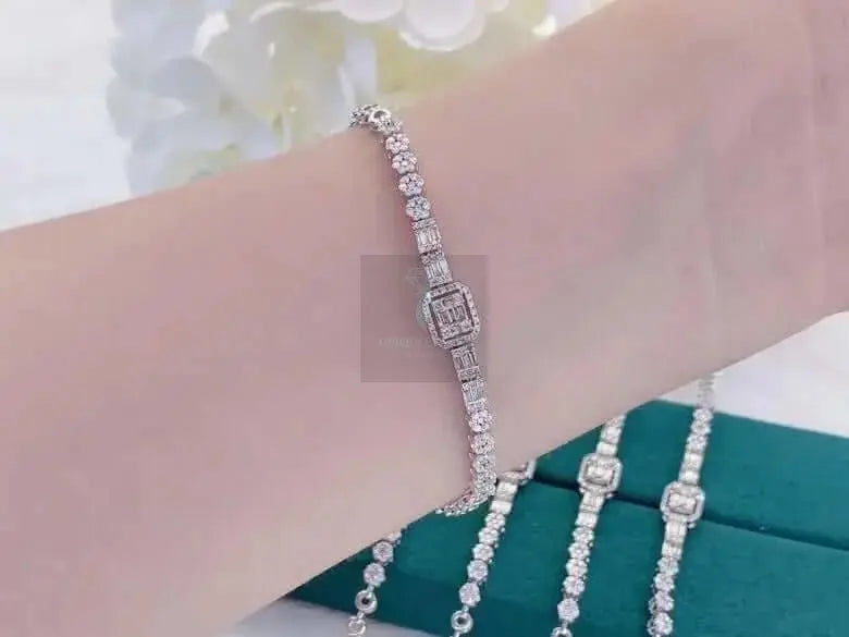 .8ct Baguette Diamond Charm Bracelet - Uniquely You Online - Bracelet