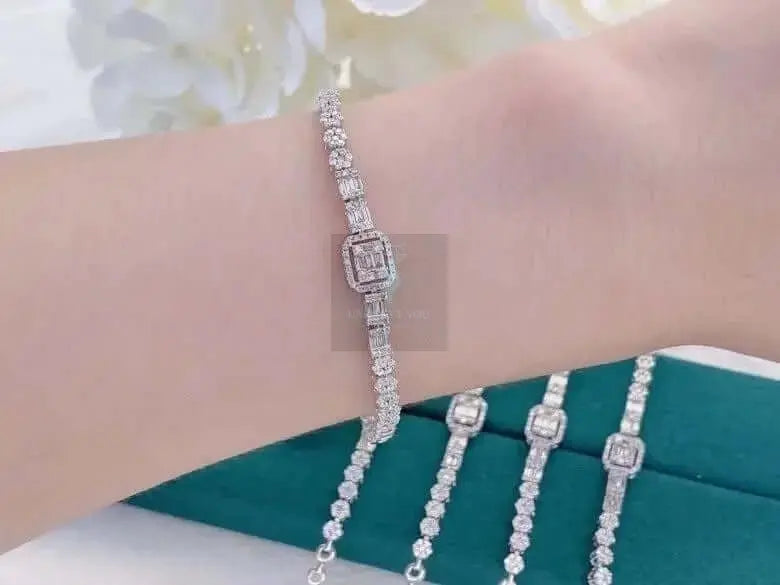 .8ct Baguette Diamond Charm Bracelet - Uniquely You Online - Bracelet