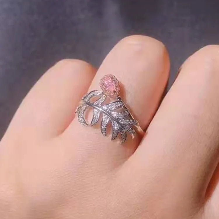 0.12ct Pink Diamond Feather Ring - Uniquely You Online - Ring