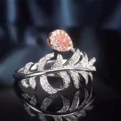 0.12ct Pink Diamond Feather Ring - Uniquely You Online - Ring